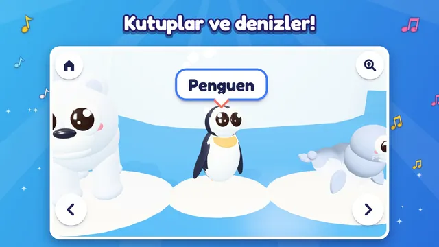 Kutup ve Deniz dünyasında penguen ve kutup ayısı